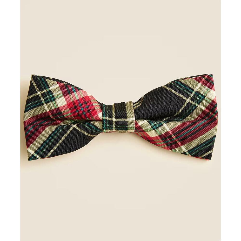 J.Crew Boys Silk Tie Size Small/Medium NWT bow tie Stewart tartan Formal Holiday